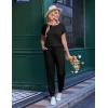 Ekouaer Jumpsuits for Women Dressy Summer Romper Casual Spring Vacation Outfits 2026 One Piece Travel Clothes(Black)