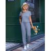 Ekouaer Jumpsuits for Women Dressy Summer Romper Casual Spring Vacation Outfits 2026 One Piece Travel Clothes(Blue)