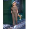 Ekouaer Jumpsuits for Women Dressy Summer Romper Casual Spring Vacation Outfits 2026 One Piece Travel Clothes(Coffee)