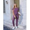 Ekouaer Jumpsuits for Women Dressy Summer Romper Casual Spring Vacation Outfits 2026 One Piece Travel Clothes(Dark Purple)
