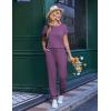 Ekouaer Jumpsuits for Women Dressy Summer Romper Casual Spring Vacation Outfits 2026 One Piece Travel Clothes(Dark Purple)