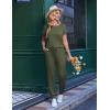 Ekouaer Jumpsuits for Women Dressy Summer Romper Casual Spring Vacation Outfits 2026 One Piece Travel Clothes(Olive)