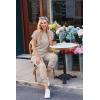 Ekouaer Jumpsuits for Women Dressy Summer Romper Ribbed Knit Casual Travel Outfits 2026 Vacation Beach Clothes(Beige)