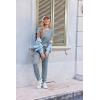 Ekouaer Jumpsuits for Women Dressy Summer Romper Ribbed Knit Casual Travel Outfits 2026 Vacation Beach Clothes(Blue)
