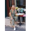 Ekouaer Jumpsuits for Women Dressy Summer Romper Ribbed Knit Casual Travel Outfits 2026 Vacation Beach Clothes(Dark Olive)