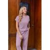 Ekouaer Jumpsuits for Women Dressy Summer Romper Ribbed Knit Casual Travel Outfits 2026 Vacation Beach Clothes(Dark Purple)
