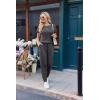 Ekouaer Jumpsuits for Women Dressy Summer Romper Ribbed Knit Casual Travel Outfits 2026 Vacation Beach Clothes(Grey)