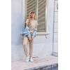 Ekouaer Jumpsuits for Women Dressy Summer Romper Ribbed Knit Casual Travel Outfits 2026 Vacation Beach Clothes(Khaki)