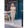 Ekouaer Jumpsuits for Women Dressy Summer Romper Ribbed Knit Casual Travel Outfits 2026 Vacation Beach Clothes(Khaki)
