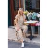 Ekouaer Jumpsuits for Women Dressy Summer Romper Ribbed Knit Casual Travel Outfits 2026 Vacation Beach Clothes(Khaki)