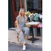 Ekouaer Jumpsuits for Women Dressy Summer Romper Ribbed Knit Casual Travel Outfits 2026 Vacation Beach Clothes(Light Blue)