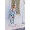Ekouaer Jumpsuits for Women Dressy Summer Romper Ribbed Knit Casual Travel Outfits 2026 Vacation Beach Clothes(Light Blue)
