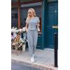 Ekouaer Jumpsuits for Women Dressy Summer Romper Ribbed Knit Casual Travel Outfits 2026 Vacation Beach Clothes(Light Blue)