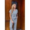 Ekouaer Jumpsuits for Women Dressy Summer Romper Ribbed Knit Casual Travel Outfits 2026 Vacation Beach Clothes(Light Blue)
