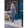 Ekouaer Jumpsuits for Women Dressy Summer Romper Ribbed Knit Casual Travel Outfits 2026 Vacation Beach Clothes(Navy)
