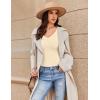 Ekouaer Long Sleeve Shirts for Women V Neck Basics Tops Lightweight Base Layer Slim Fit Top Thermal Undershirts(Beige)