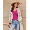 Ekouaer Long Sleeve Shirts for Women V Neck Basics Tops Lightweight Base Layer Slim Fit Top Thermal Undershirts(Hot Pink)