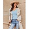 Ekouaer Long Sleeve Shirts for Women V Neck Basics Tops Lightweight Base Layer Slim Fit Top Thermal Undershirts(Light Blue)
