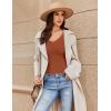 Ekouaer Long Sleeve Shirts for Women V Neck Basics Tops Lightweight Base Layer Slim Fit Top Thermal Undershirts(Light Brown)