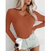 Ekouaer Long Sleeve Shirts for Women V Neck Basics Tops Lightweight Base Layer Slim Fit Top Thermal Undershirts(Light Brown)