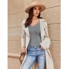 Ekouaer Long Sleeve Shirts for Women V Neck Basics Tops Lightweight Base Layer Slim Fit Top Thermal Undershirts(Light Grey)