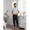 Ekouaer Men’s Pajama Pants Ultra Lightweight Pjs Bottoms Soft Sleep Jogger Pants with Pocket Drawstring(Black)