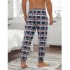 Ekouaer Men’s Pajama Pants Ultra Lightweight Pjs Bottoms Soft Sleep Jogger Pants with Pocket Drawstring(Blue Plaid)