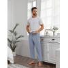 Ekouaer Men’s Pajama Pants Ultra Lightweight Pjs Bottoms Soft Sleep Jogger Pants with Pocket Drawstring(Denim)