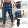 Ekouaer Men’s Pajama Pants Ultra Lightweight Pjs Bottoms Soft Sleep Jogger Pants with Pocket Drawstring(Green Plaid)