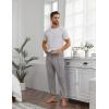 Ekouaer Men’s Pajama Pants Ultra Lightweight Pjs Bottoms Soft Sleep Jogger Pants with Pocket Drawstring(Grey Heather)