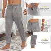 Ekouaer Men’s Pajama Pants Ultra Lightweight Pjs Bottoms Soft Sleep Jogger Pants with Pocket Drawstring(Grey Heather)