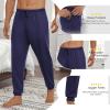 Ekouaer Men’s Pajama Pants Ultra Lightweight Pjs Bottoms Soft Sleep Jogger Pants with Pocket Drawstring(Navy)
