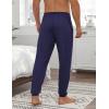 Ekouaer Men’s Pajama Pants Ultra Lightweight Pjs Bottoms Soft Sleep Jogger Pants with Pocket Drawstring(Navy)