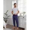 Ekouaer Men’s Pajama Pants Ultra Lightweight Pjs Bottoms Soft Sleep Jogger Pants with Pocket Drawstring(Navy)
