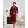 Ekouaer Mens Robes Lightweight Waffle Knit Kimono Bathrobe Long Sleeve Sleepwear Soft Knee Length Robe with Pockets