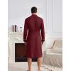 Ekouaer Mens Robes Lightweight Waffle Knit Kimono Bathrobe Long Sleeve Sleepwear Soft Knee Length Robe with Pockets