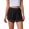 Ekouaer Pajama Shorts Women Soft Sleep Shorts Casual Lounge Shorts Cute High Waist Pajama Bottom Comfy Split Side Pj Bottom(Black)