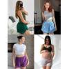 Ekouaer Pajama Shorts Women Soft Sleep Shorts Casual Lounge Shorts Cute High Waist Pajama Bottom Comfy Split Side Pj Bottom(Black)