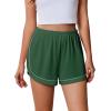 Ekouaer Pajama Shorts Women Soft Sleep Shorts Casual Lounge Shorts Cute High Waist Pajama Bottom Comfy Split Side Pj Bottom(Green)