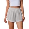 Ekouaer Pajama Shorts Women Soft Sleep Shorts Casual Lounge Shorts Cute High Waist Pajama Bottom Comfy Split Side Pj Bottom(Light Grey)