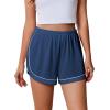 Ekouaer Pajama Shorts Women Soft Sleep Shorts Casual Lounge Shorts Cute High Waist Pajama Bottom Comfy Split Side Pj Bottom(Navy Blue)