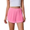 Ekouaer Pajama Shorts Women Soft Sleep Shorts Casual Lounge Shorts Cute High Waist Pajama Bottom Comfy Split Side Pj Bottom(Pink)