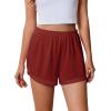 Ekouaer Pajama Shorts Women Soft Sleep Shorts Casual Lounge Shorts Cute High Waist Pajama Bottom Comfy Split Side Pj Bottom(Wine Red)