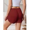 Ekouaer Pajama Shorts Women Soft Sleep Shorts Casual Lounge Shorts Cute High Waist Pajama Bottom Comfy Split Side Pj Bottom(Wine Red)
