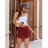 Ekouaer Pajama Shorts Women Soft Sleep Shorts Casual Lounge Shorts Cute High Waist Pajama Bottom Comfy Split Side Pj Bottom(Wine Red)
