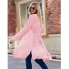Ekouaer Robe for Women Ribbed Knit Bathrobe Soft Knee Length Kimono Robes Ladies Sleepwear with Pockets S-XXL(Pink)