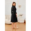 Ekouaer Robes for Women Long Waffle Knit Bathrobe Lightweight Kimono Robe Soft Shawl Collar Spa Robes with Pockets S-XXL(Black/Small Waffle)