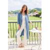 Ekouaer Robes for Women Long Waffle Knit Bathrobe Lightweight Kimono Robe Soft Shawl Collar Spa Robes with Pockets S-XXL(Blue/Small Waffle)