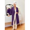 Ekouaer Robes for Women Long Waffle Knit Bathrobe Lightweight Kimono Robe Soft Shawl Collar Spa Robes with Pockets S-XXL(Bright Purple/Small Waffle)