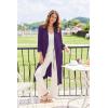 Ekouaer Robes for Women Long Waffle Knit Bathrobe Lightweight Kimono Robe Soft Shawl Collar Spa Robes with Pockets S-XXL(Bright Purple/Small Waffle)